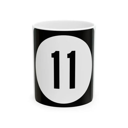 Iowa 11 (Iowa) (Road Sign) White Coffee Mug 11oz - Go Mug Yourself