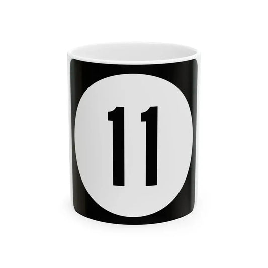Iowa 11 (Iowa) (Road Sign) White Coffee Mug 11oz - Go Mug Yourself