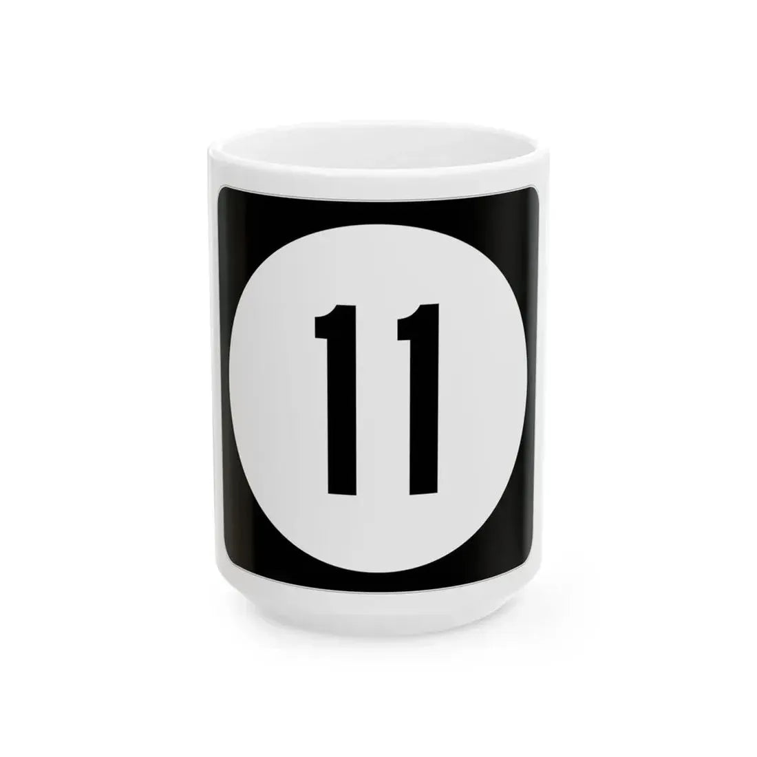 Iowa 11 (Iowa) (Road Sign) White Coffee Mug 15oz - Go Mug Yourself