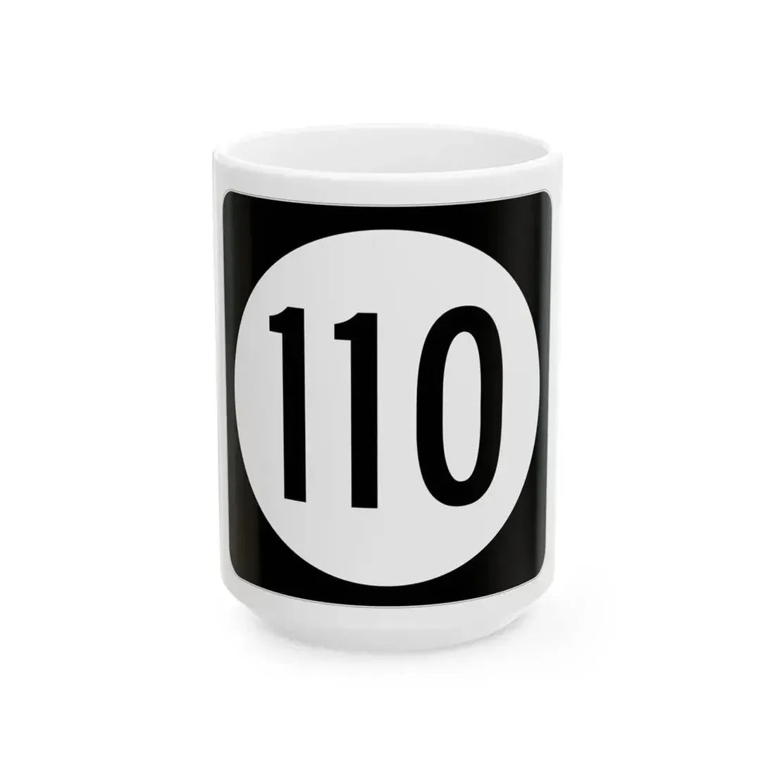 Iowa 110 (Iowa) (Road Sign) White Coffee Mug 15oz - Go Mug Yourself