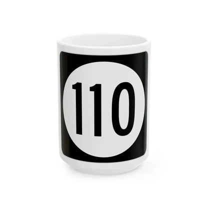 Iowa 110 (Iowa) (Road Sign) White Coffee Mug 15oz - Go Mug Yourself