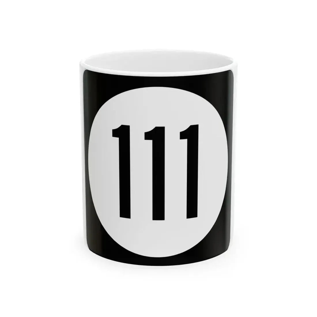 Iowa 111 (Iowa) (Road Sign) White Coffee Mug 11oz - Go Mug Yourself
