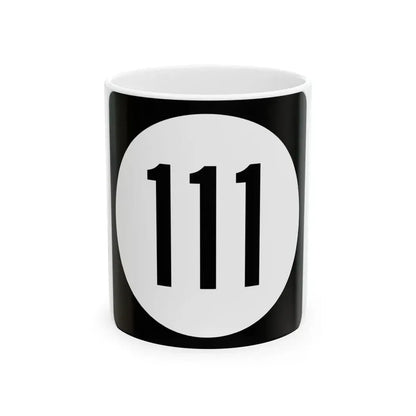 Iowa 111 (Iowa) (Road Sign) White Coffee Mug 11oz - Go Mug Yourself