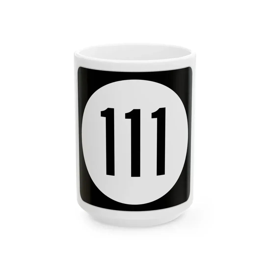 Iowa 111 (Iowa) (Road Sign) White Coffee Mug 15oz - Go Mug Yourself