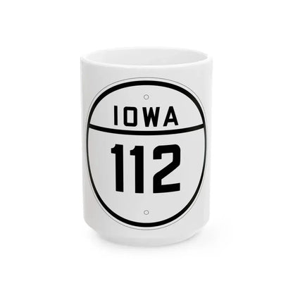 Iowa 112 1926 (Iowa) (Road Sign) White Coffee Mug 15oz - Go Mug Yourself