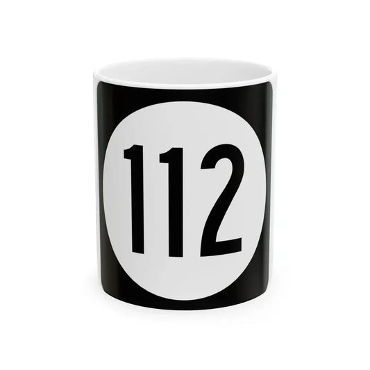 Iowa 112 (Iowa) (Road Sign) White Coffee Mug 11oz - Go Mug Yourself