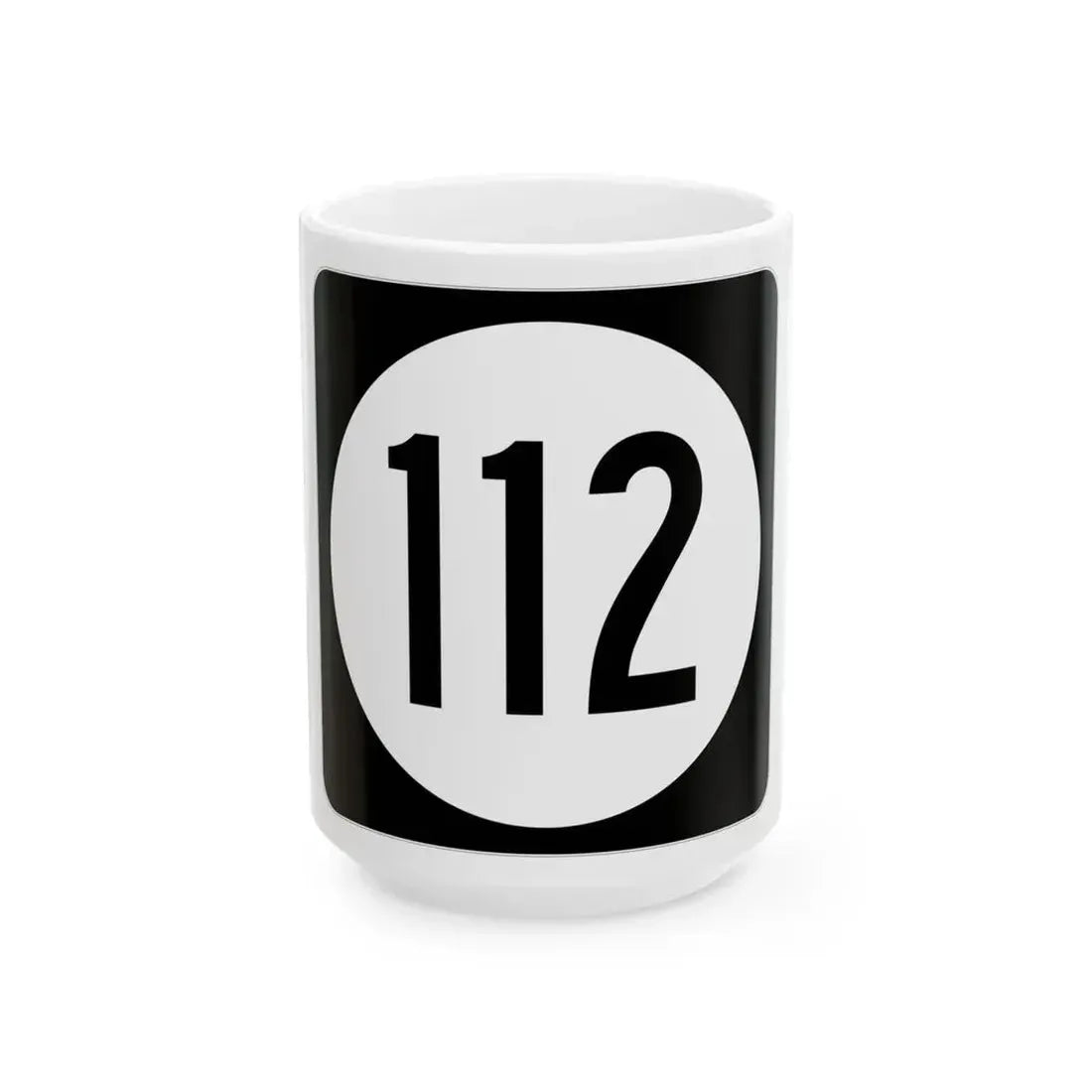 Iowa 112 (Iowa) (Road Sign) White Coffee Mug 15oz - Go Mug Yourself