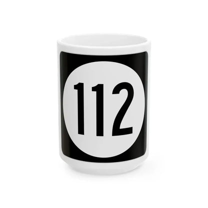 Iowa 112 (Iowa) (Road Sign) White Coffee Mug 15oz - Go Mug Yourself