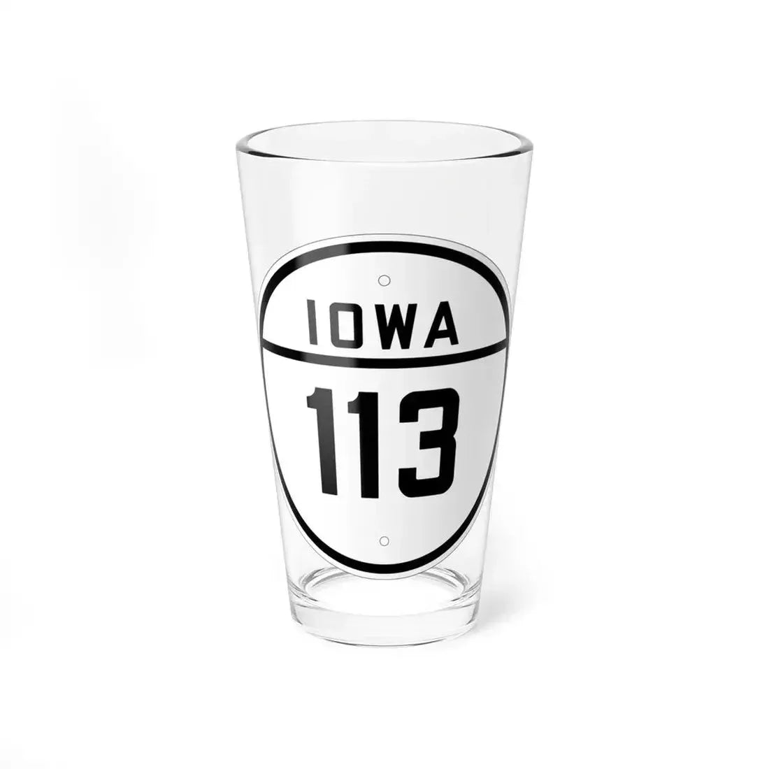 Iowa 113 1926 (Iowa) (Road Sign) Pint Glass 16oz 16oz - Go Mug Yourself