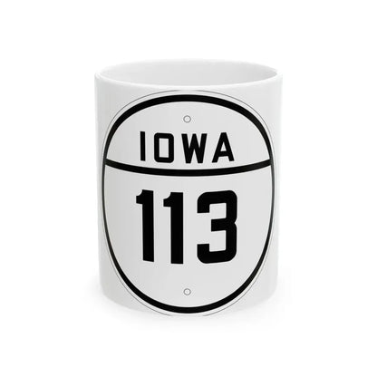 Iowa 113 1926 (Iowa) (Road Sign) White Coffee Mug 11oz - Go Mug Yourself