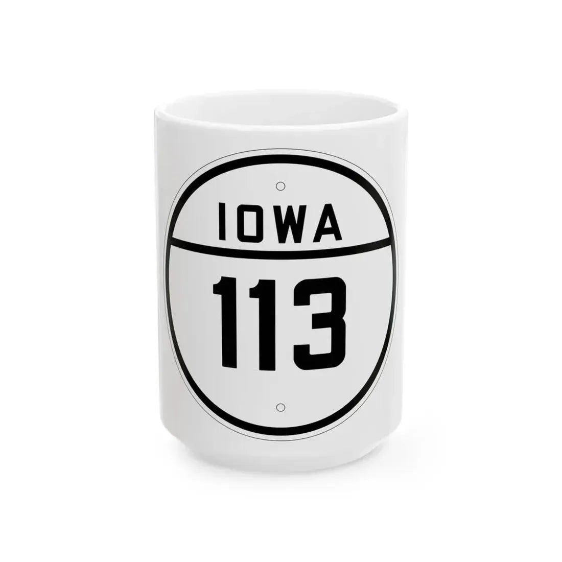 Iowa 113 1926 (Iowa) (Road Sign) White Coffee Mug 15oz - Go Mug Yourself