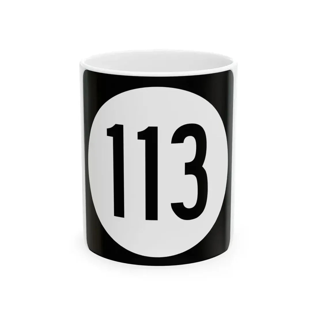 Iowa 113 (Iowa) (Road Sign) White Coffee Mug 11oz - Go Mug Yourself