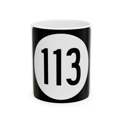 Iowa 113 (Iowa) (Road Sign) White Coffee Mug 11oz - Go Mug Yourself