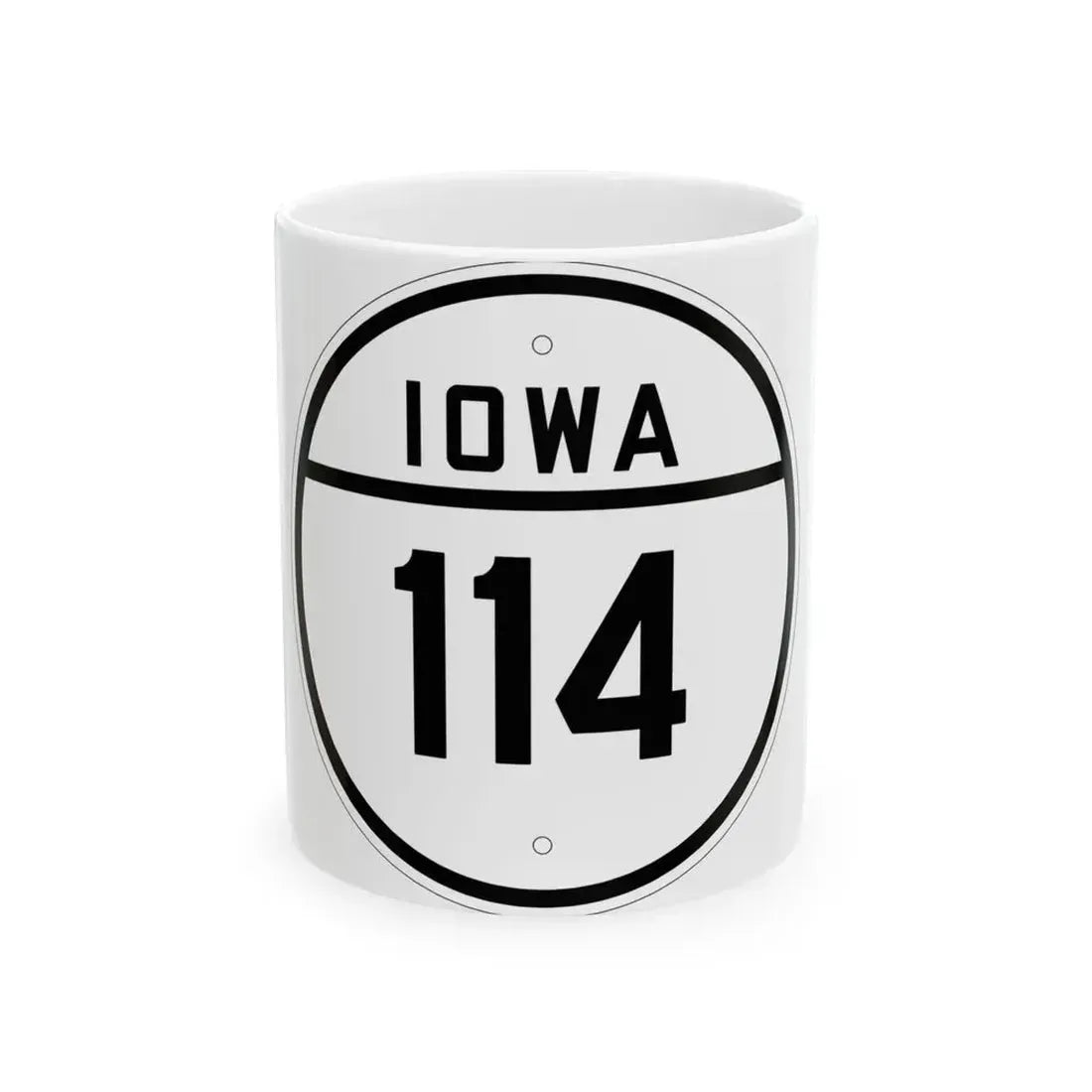 Iowa 114 1926 (Iowa) (Road Sign) White Coffee Mug 11oz - Go Mug Yourself
