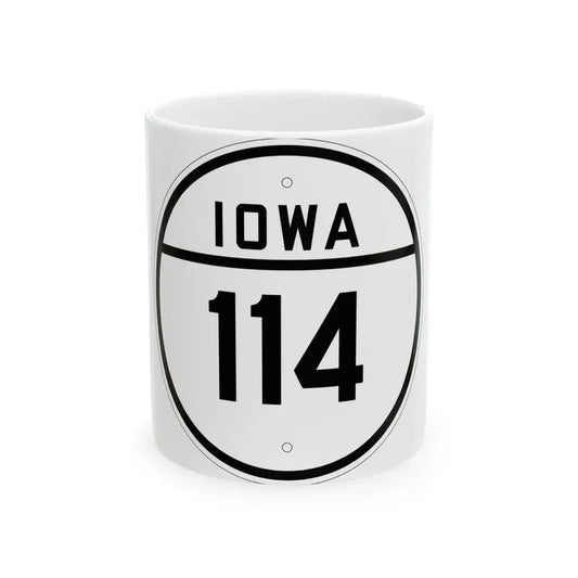 Iowa 114 1926 (Iowa) (Road Sign) White Coffee Mug 11oz - Go Mug Yourself