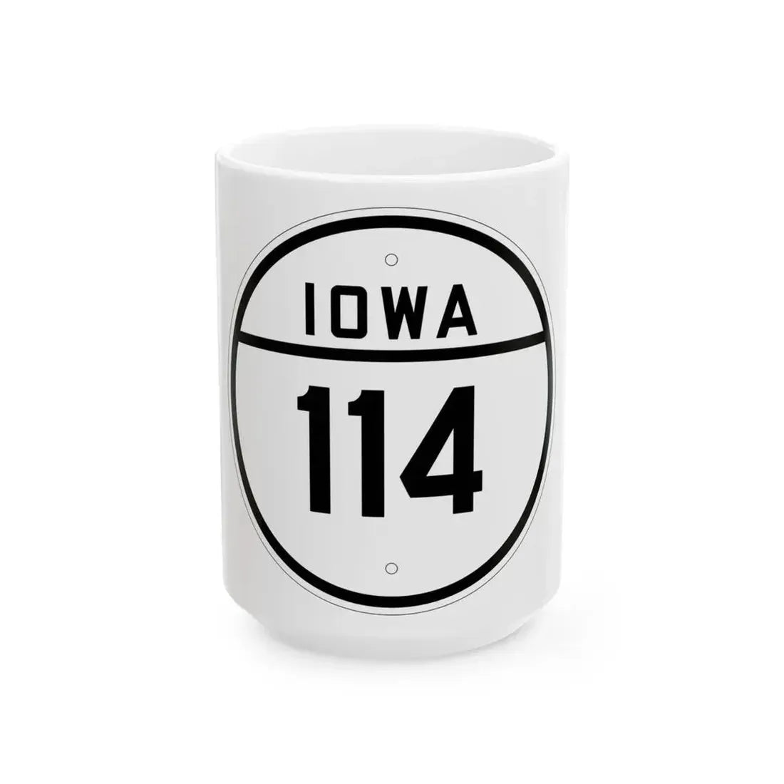 Iowa 114 1926 (Iowa) (Road Sign) White Coffee Mug 15oz - Go Mug Yourself