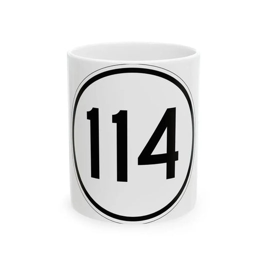 Iowa 114 1950 (Iowa) (Road Sign) White Coffee Mug 11oz - Go Mug Yourself
