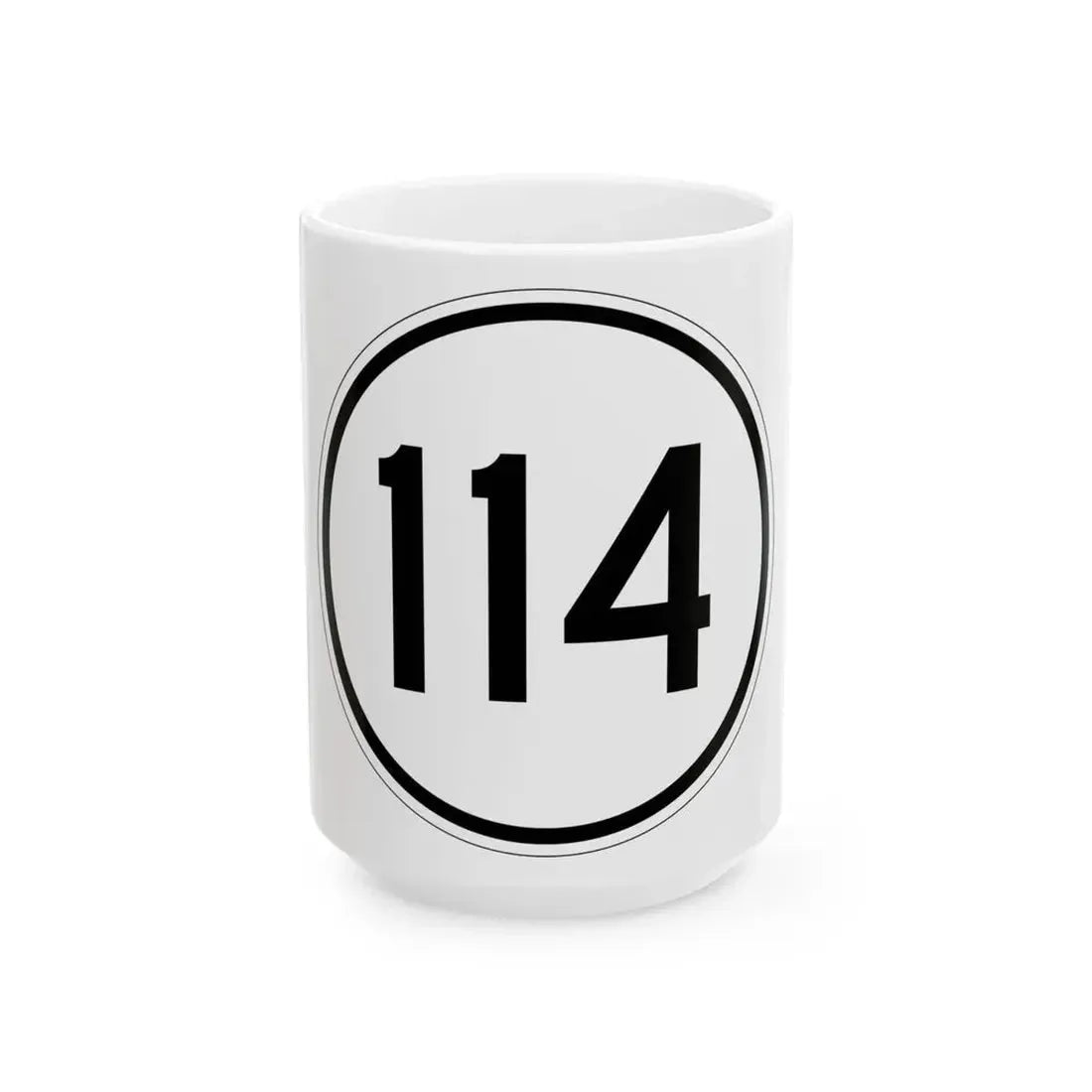 Iowa 114 1950 (Iowa) (Road Sign) White Coffee Mug 15oz - Go Mug Yourself