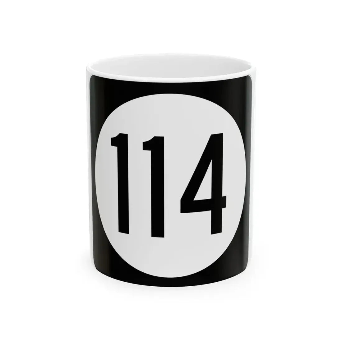 Iowa 114 (Iowa) (Road Sign) White Coffee Mug 11oz - Go Mug Yourself