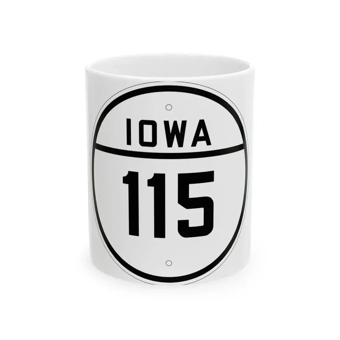 Iowa 115 1926 (Iowa) (Road Sign) White Coffee Mug 11oz - Go Mug Yourself