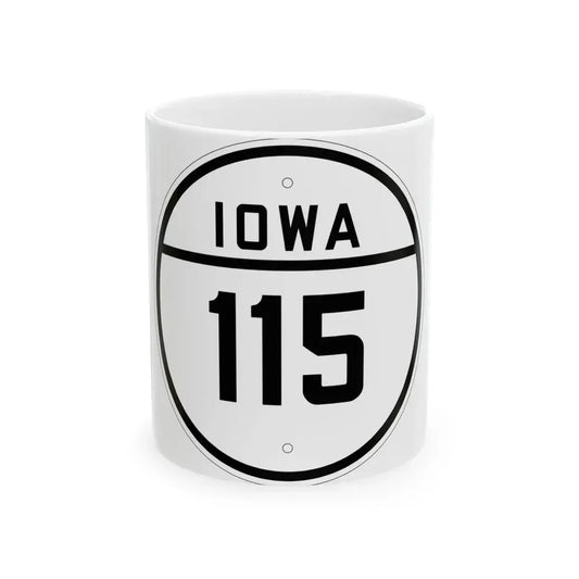 Iowa 115 1926 (Iowa) (Road Sign) White Coffee Mug 11oz - Go Mug Yourself