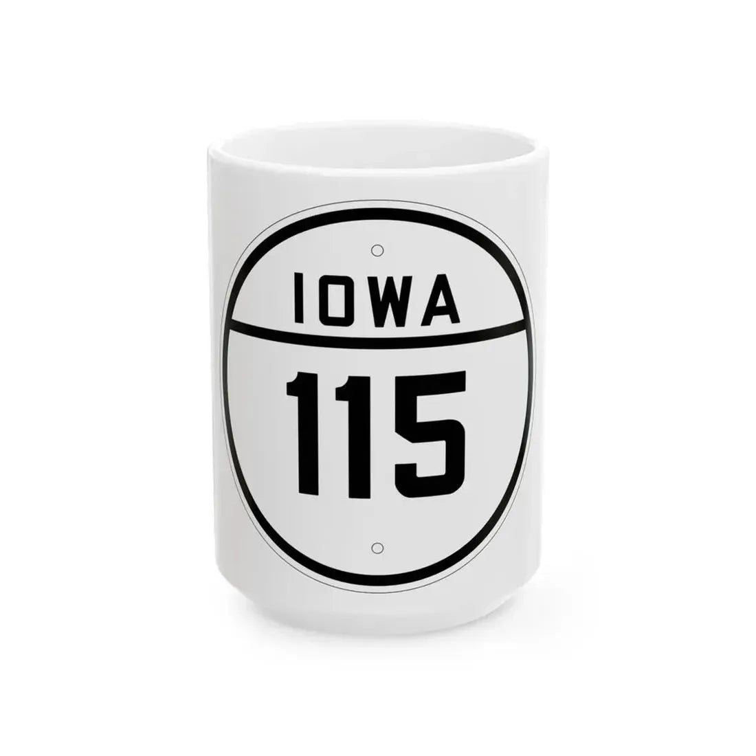 Iowa 115 1926 (Iowa) (Road Sign) White Coffee Mug 15oz - Go Mug Yourself