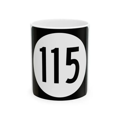 Iowa 115 (Iowa) (Road Sign) White Coffee Mug 11oz - Go Mug Yourself