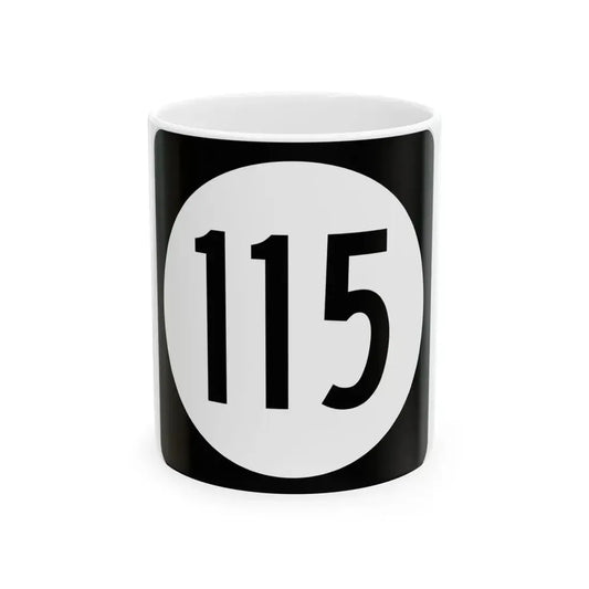Iowa 115 (Iowa) (Road Sign) White Coffee Mug 11oz - Go Mug Yourself