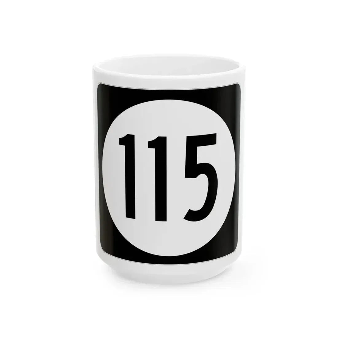 Iowa 115 (Iowa) (Road Sign) White Coffee Mug 15oz - Go Mug Yourself