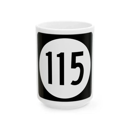 Iowa 115 (Iowa) (Road Sign) White Coffee Mug 15oz - Go Mug Yourself