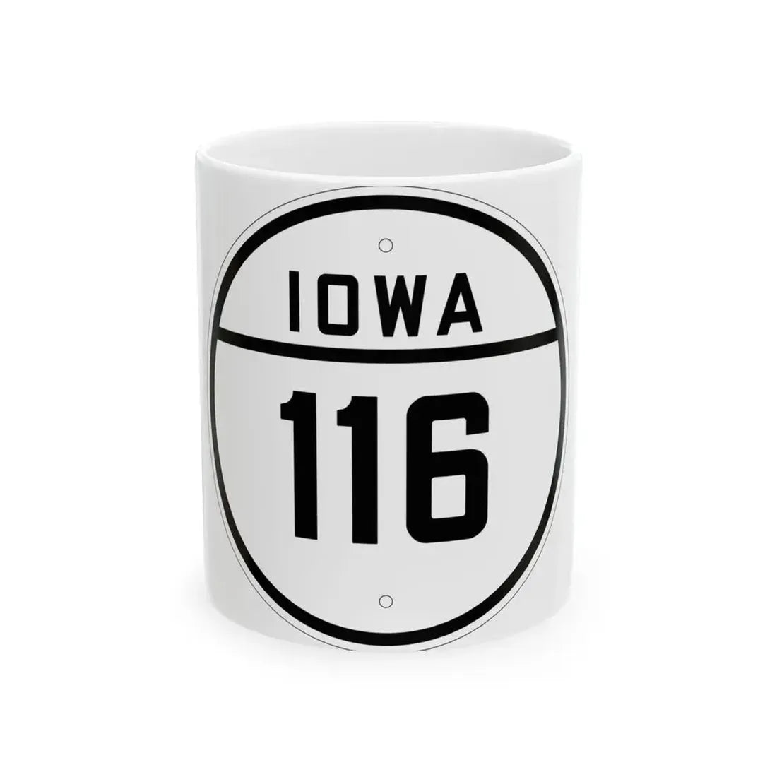 Iowa 116 1926 (Iowa) (Road Sign) White Coffee Mug 11oz - Go Mug Yourself
