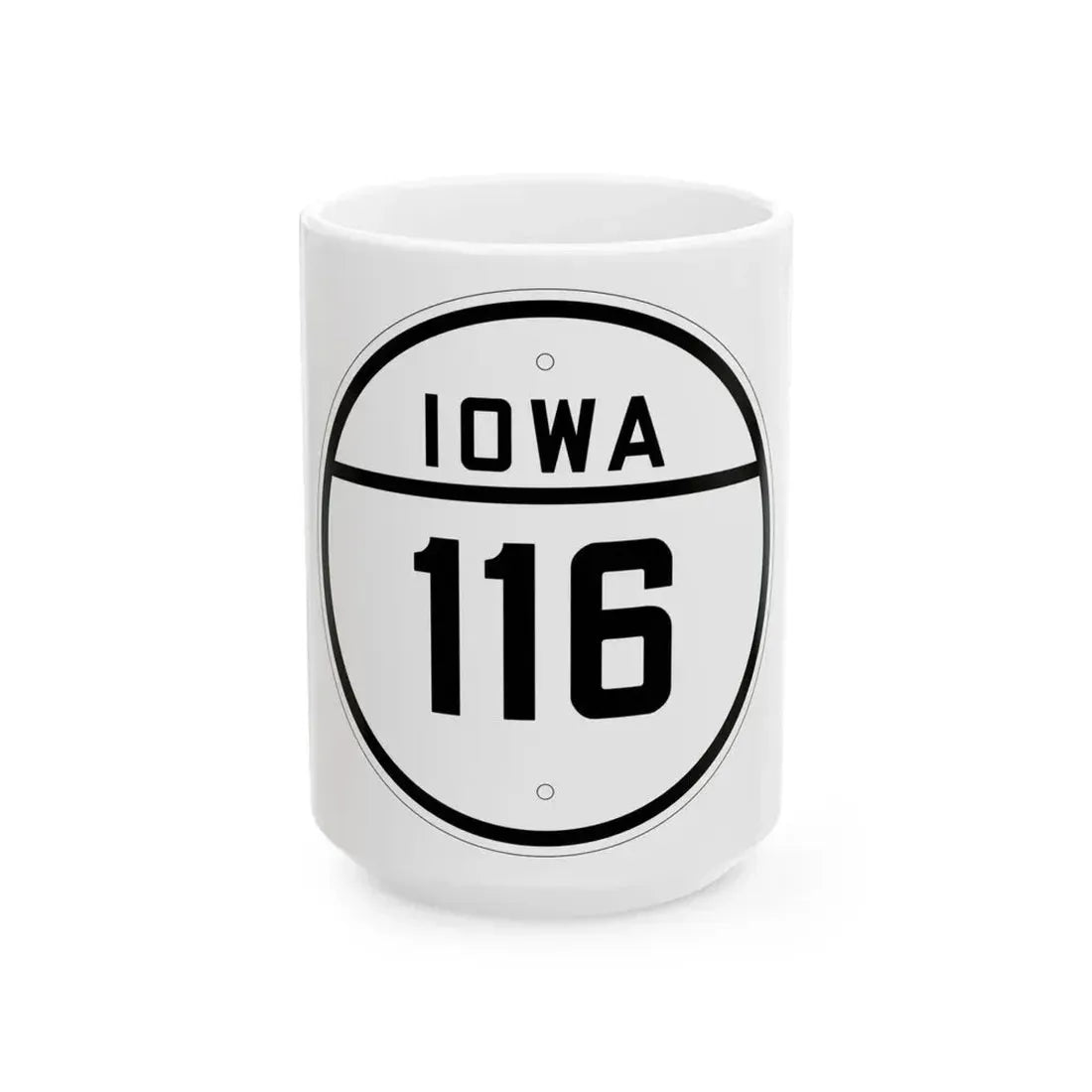 Iowa 116 1926 (Iowa) (Road Sign) White Coffee Mug 15oz - Go Mug Yourself
