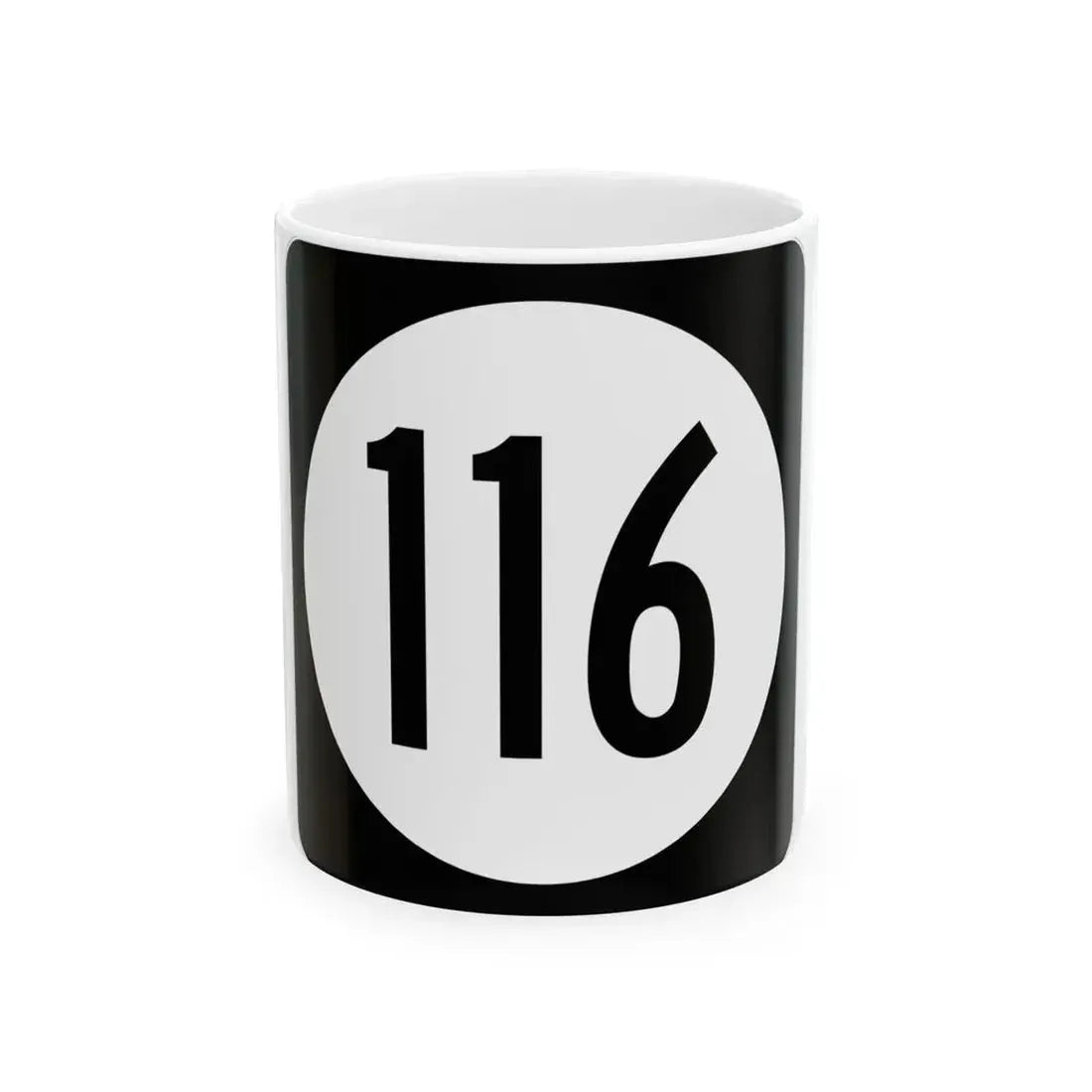 Iowa 116 (Iowa) (Road Sign) White Coffee Mug 11oz - Go Mug Yourself