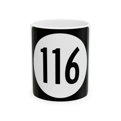 Iowa 116 (Iowa) (Road Sign) White Coffee Mug 11oz - Go Mug Yourself