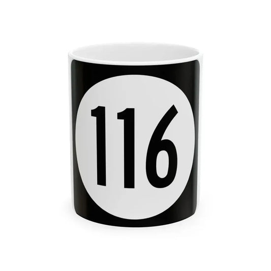 Iowa 116 (Iowa) (Road Sign) White Coffee Mug 11oz - Go Mug Yourself