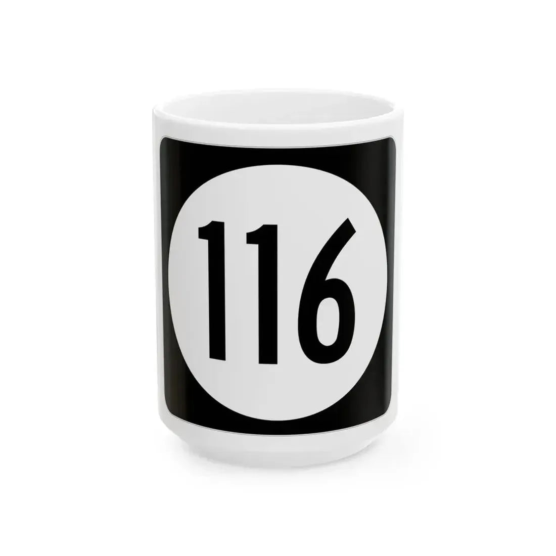 Iowa 116 (Iowa) (Road Sign) White Coffee Mug 15oz - Go Mug Yourself