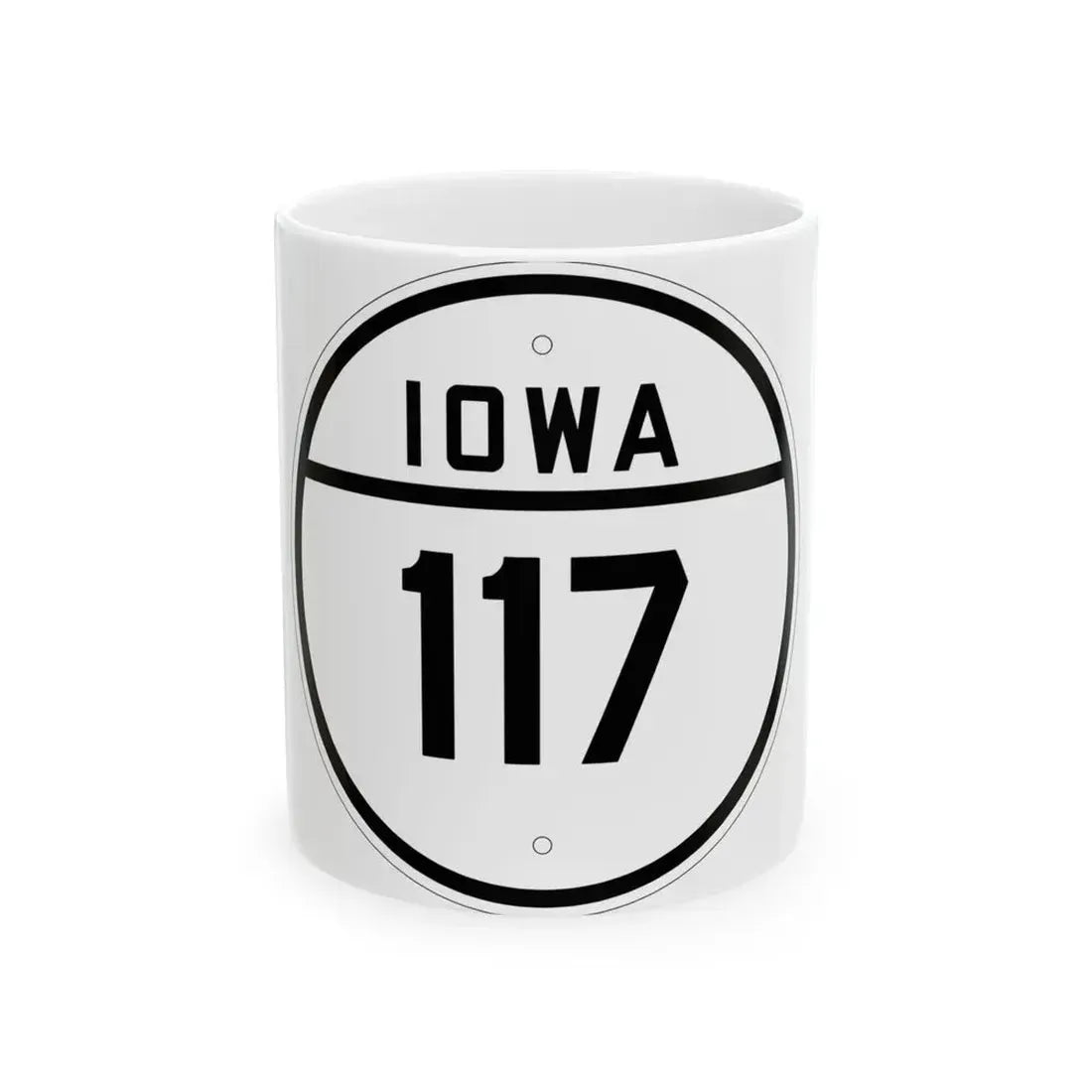 Iowa 117 1926 (Iowa) (Road Sign) White Coffee Mug 11oz - Go Mug Yourself