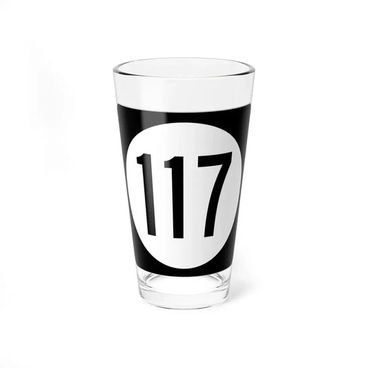 Iowa 117 (Iowa) (Road Sign) Pint Glss 16oz 16oz - Go Mug Yourself