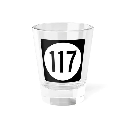 Iowa 117 (Iowa) (Road Sign) Shot Glass 1.5oz 1.5oz - Go Mug Yourself