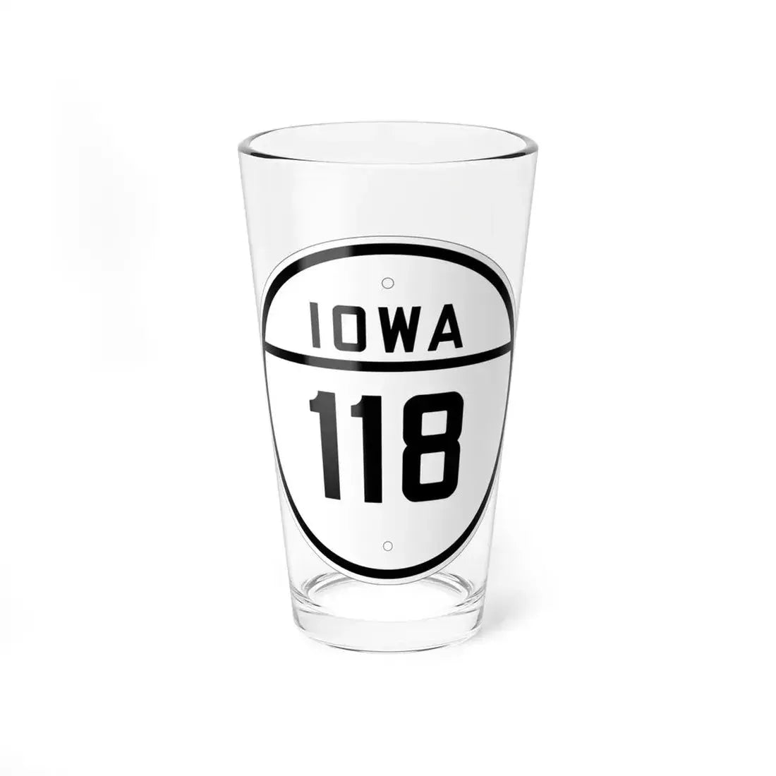 Iowa 118 1926 (Iowa) (Road Sign) Pint Glass 16oz 16oz - Go Mug Yourself