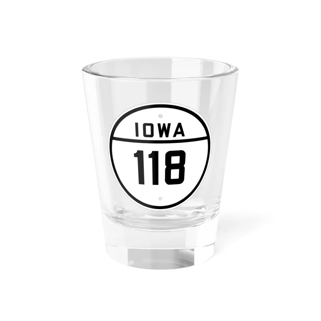 Iowa 118 1926 (Iowa) (Road Sign) Shot Glass 1.5oz 1.5oz - Go Mug Yourself
