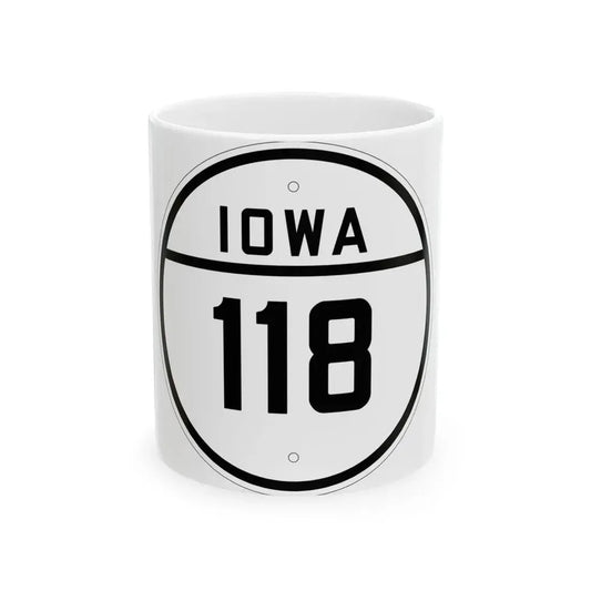 Iowa 118 1926 (Iowa) (Road Sign) White Coffee Mug 11oz - Go Mug Yourself