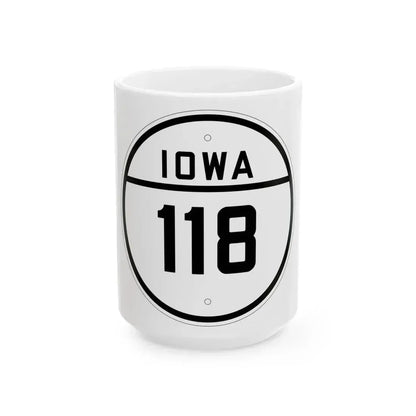 Iowa 118 1926 (Iowa) (Road Sign) White Coffee Mug 15oz - Go Mug Yourself