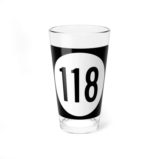 Iowa 118 (Iowa) (Road Sign) Pint Glss 16oz 16oz - Go Mug Yourself