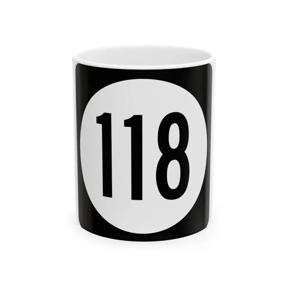 Iowa 118 (Iowa) (Road Sign) White Coffee Mug 11oz - Go Mug Yourself