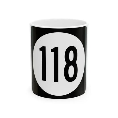 Iowa 118 (Iowa) (Road Sign) White Coffee Mug 11oz - Go Mug Yourself