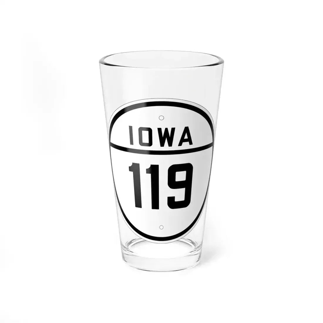 Iowa 119 1926 (Iowa) (Road Sign) Pint Glass 16oz 16oz - Go Mug Yourself