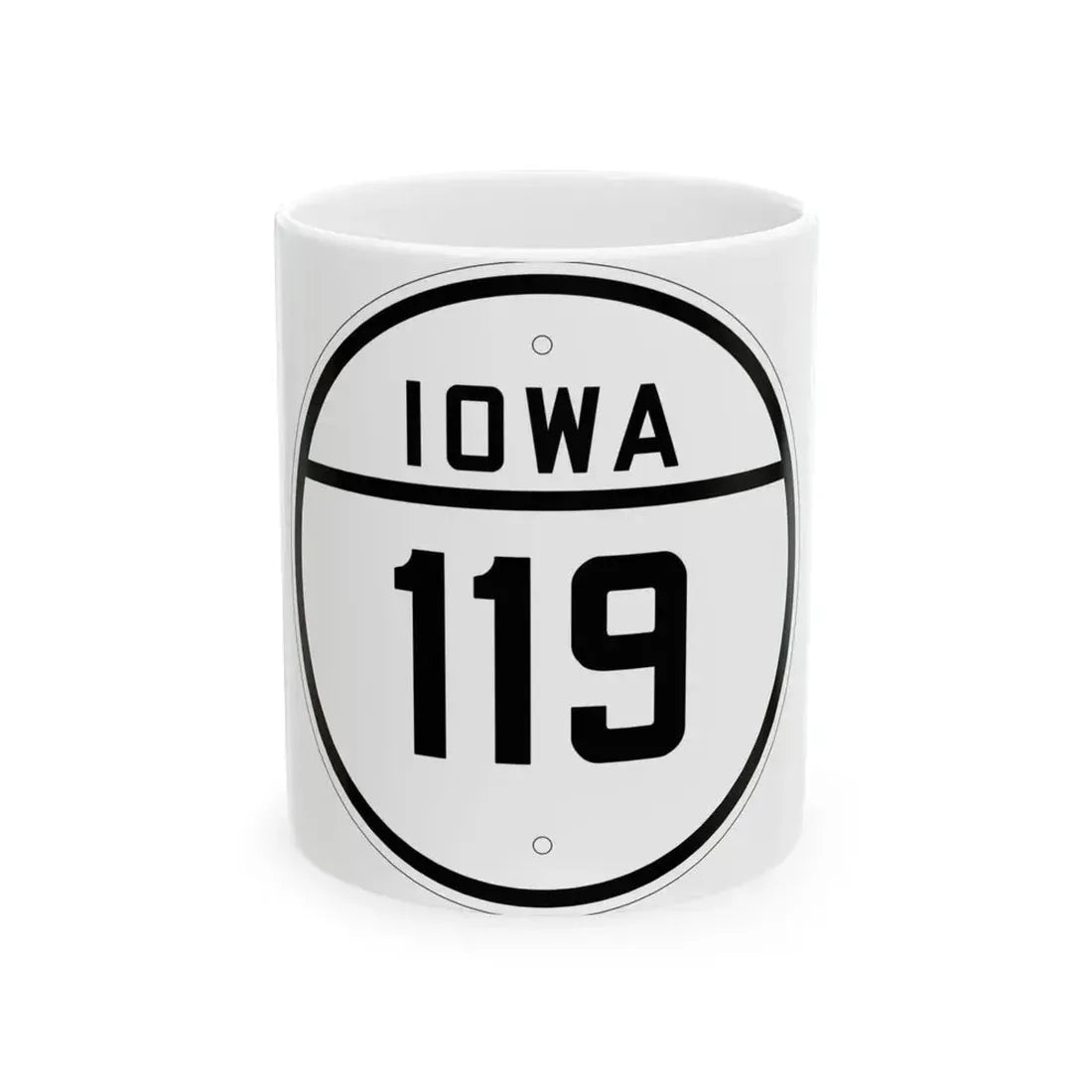 Iowa 119 1926 (Iowa) (Road Sign) White Coffee Mug 11oz - Go Mug Yourself