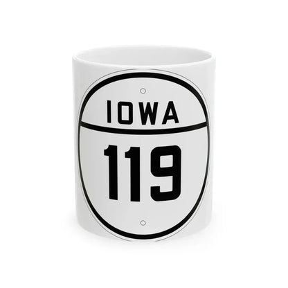 Iowa 119 1926 (Iowa) (Road Sign) White Coffee Mug 11oz - Go Mug Yourself