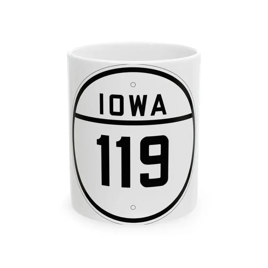 Iowa 119 1926 (Iowa) (Road Sign) White Coffee Mug 11oz - Go Mug Yourself